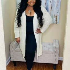 PASH BOUTIQUE Cream Knit Plus Cardigan