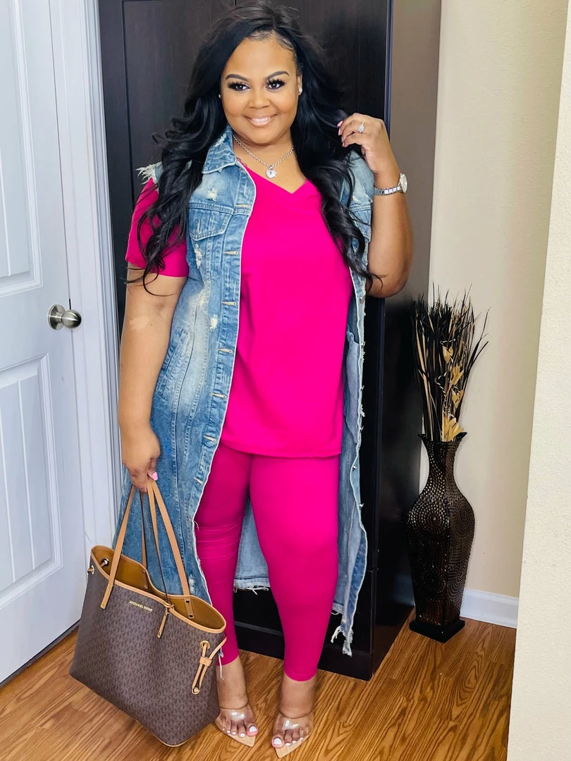 PASH BOUTIQUE Magenta Plus Lounge Set