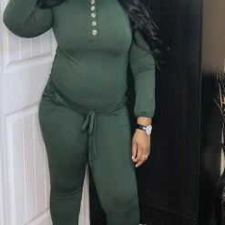 PASH BOUTIQUE Army Green Jogger Jumpsuit New Arrivals