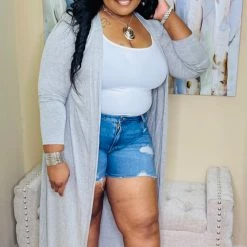 PASH BOUTIQUE Grey Long Duster